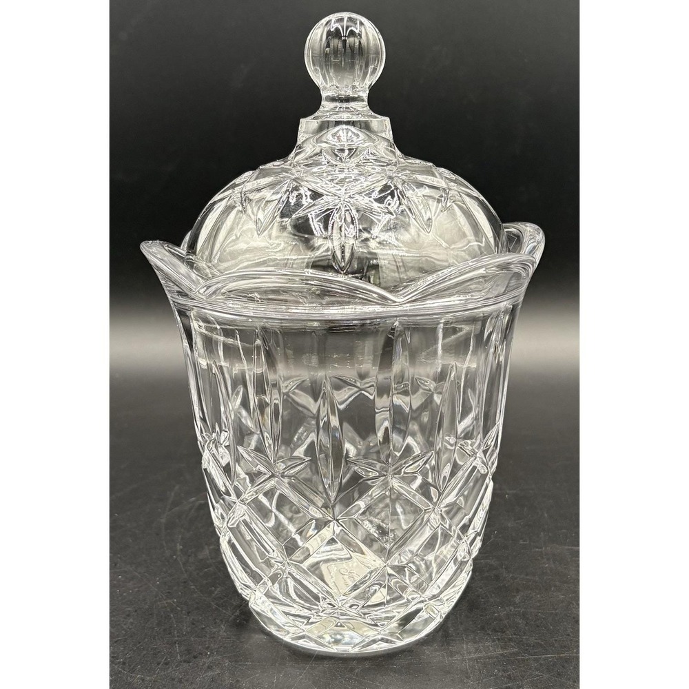 GORHAM CRYSTAL Lady Anne Round Biscuit Barrel & Lid